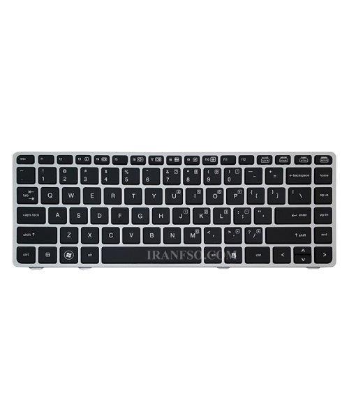 کیبرد لپ تاپ اچ پی EliteBook 8460B-6460B مشکی-بدون موس با فریم نقره ای EliteBook 8460B 6460B Notebook Keyboard